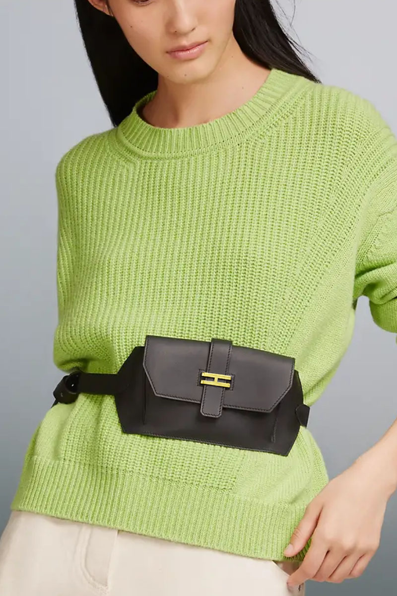 Hermes Кожаный ремень Elan Pocket 24x12 см - Black / Gold