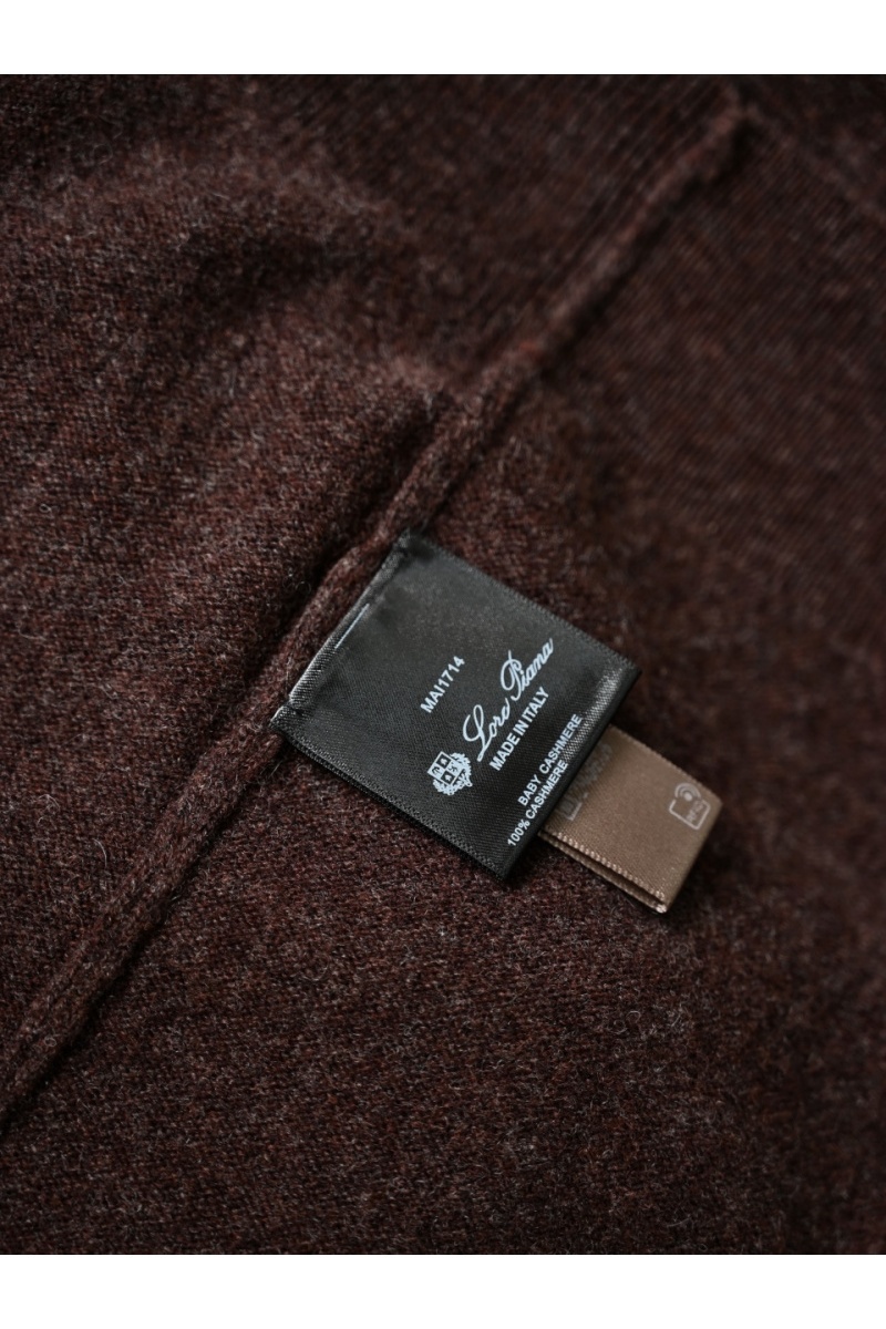 Loro Piana Коричневое поло с длинным рукавом premium