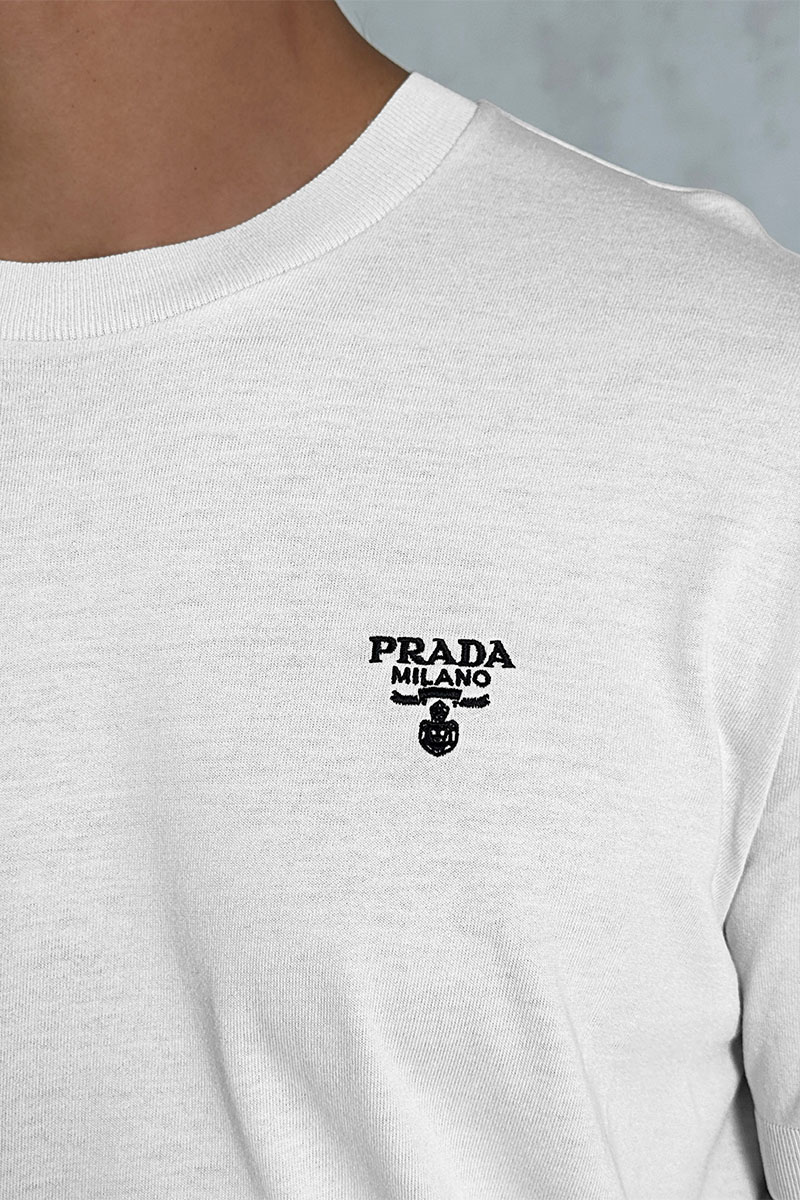 Prada Мужская белая футболка 
