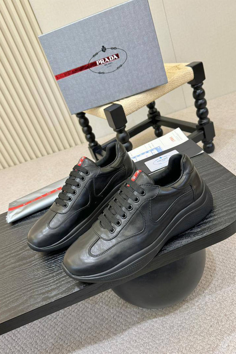 Prada Кожаные кроссовки America's Cup - Black