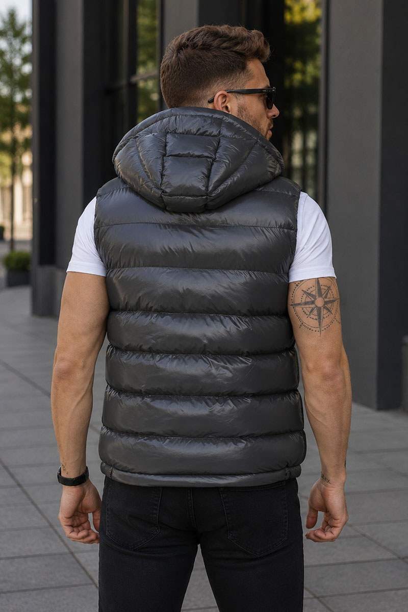 Moncler Мужской жилет logo-patch - Grey 