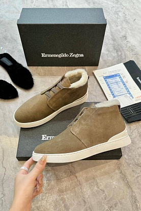 Кроссовки с мехом Triple Stitch - Beige