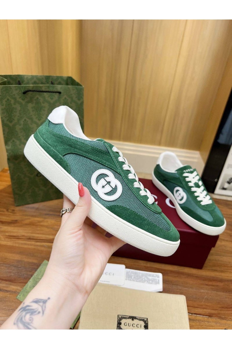Gucci Женские замшевые кеды Premium - Green