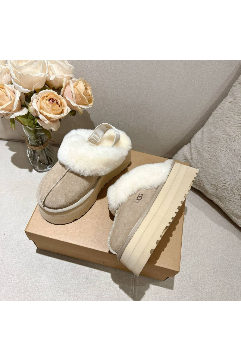 UGG Замшевые женские слиперы с мехом Funkette Platform