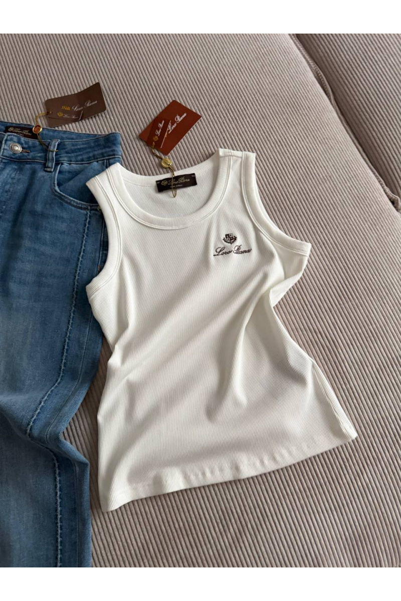Loro Piana Женская белая майка premium