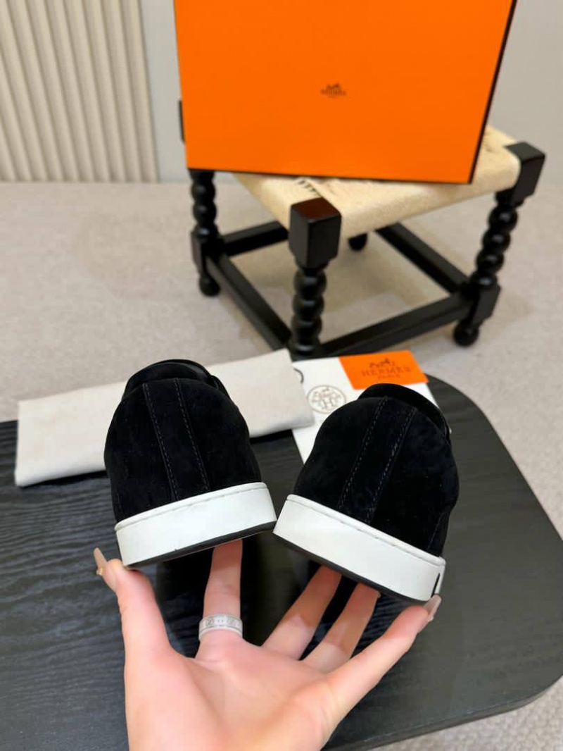 Hermes Мужские замшевые кроссовки Kid - Black
