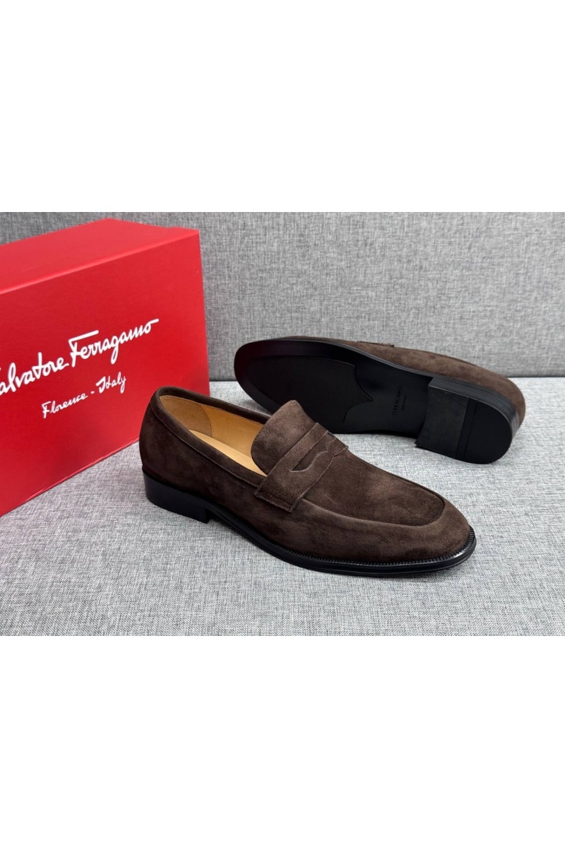 Salvatore Ferragamo Мужские замшевые лоферы Salvatore Ferragamo