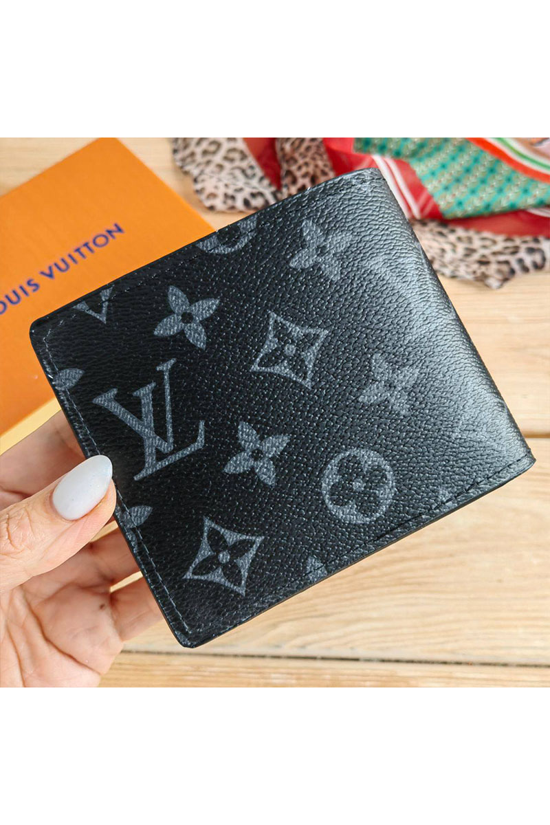 Lоuis Vuittоn Кожаный кошелёк Marco Monogram Eclipse 11x9.5 см