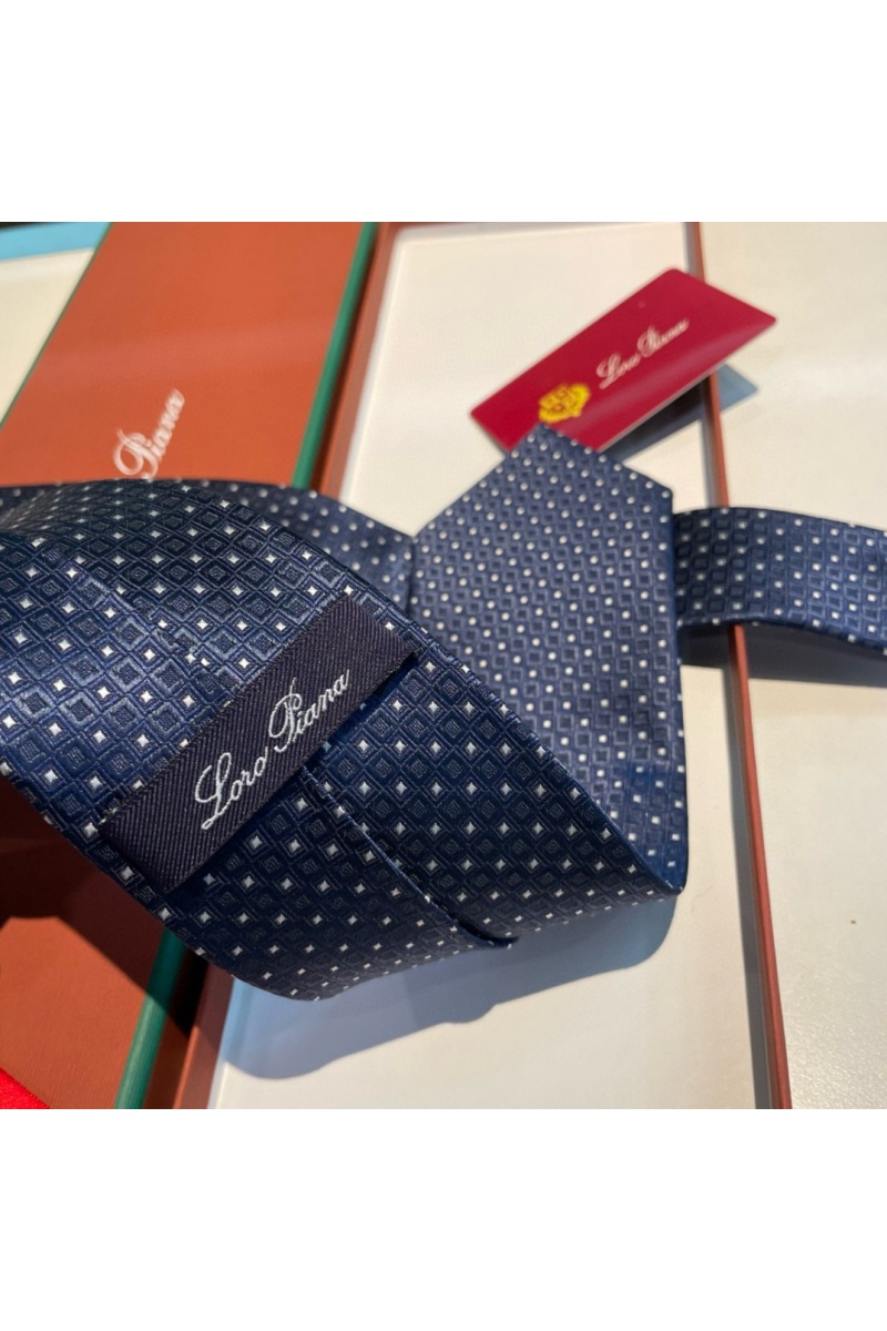 Loro Piana Галстук geometric logo-print premium - Navy