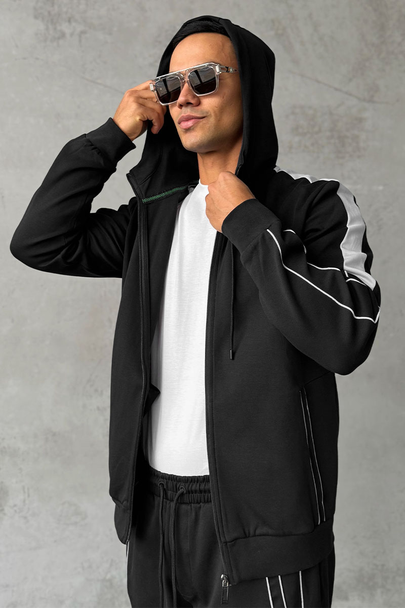 Hugо Воss Чёрная кофта на молнии 