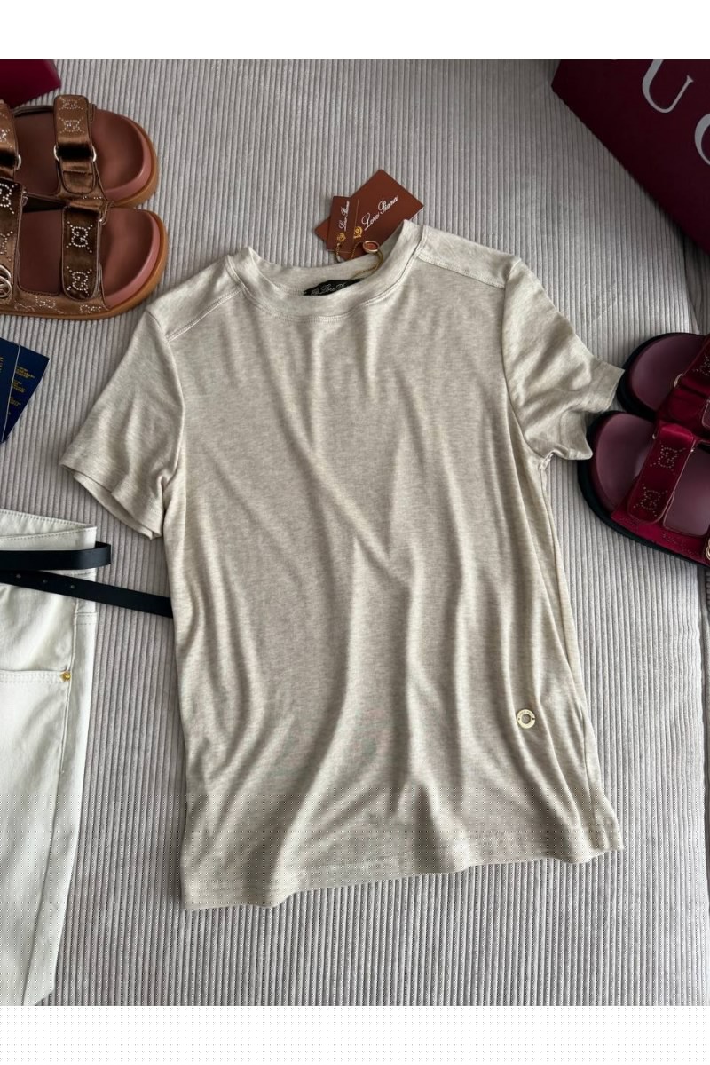Loro Piana Женская бежевая футболка premium