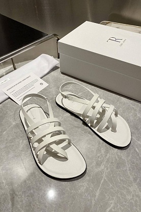 Женские кожаные сандалии The Row Premium - White