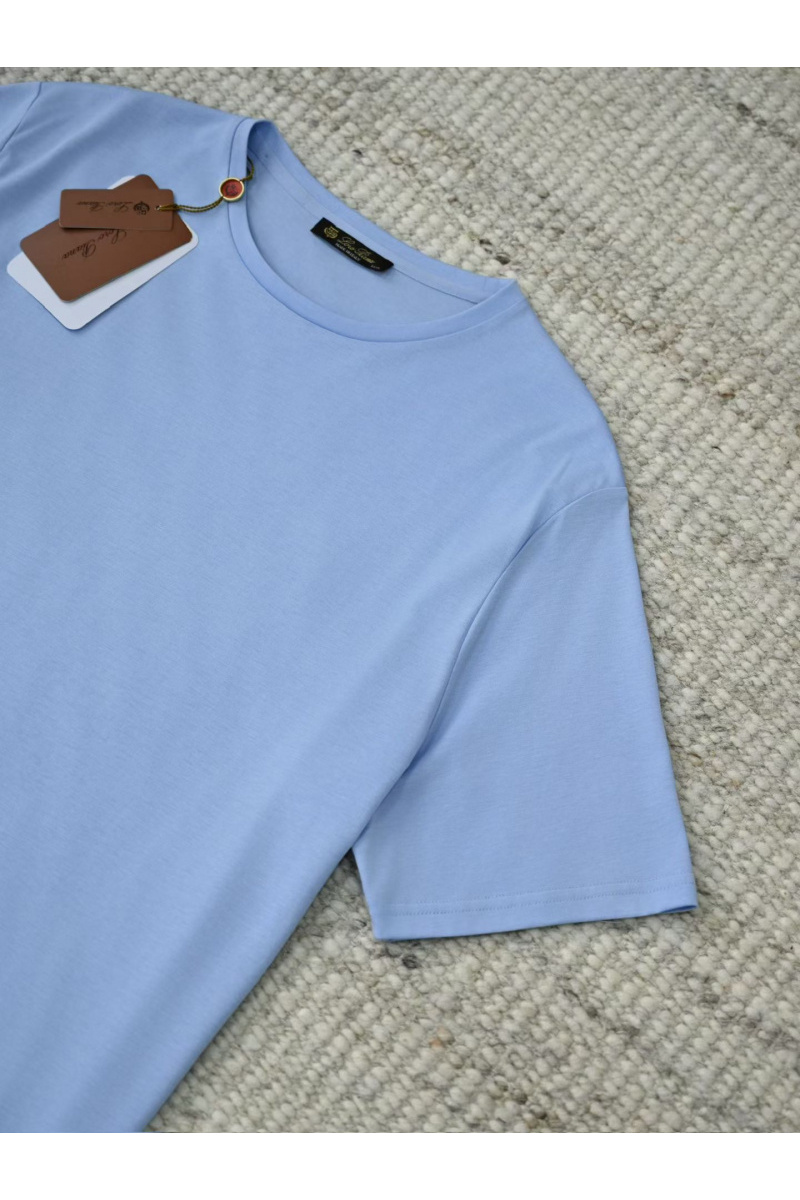 Loro Piana Мужская голубая футболка premium 
