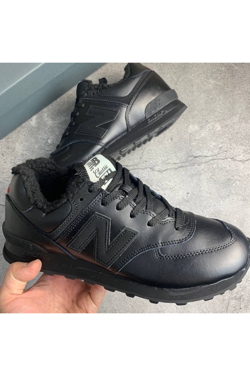 Sneakers Зимние кроссовки с мехом 574 Leather - Black 