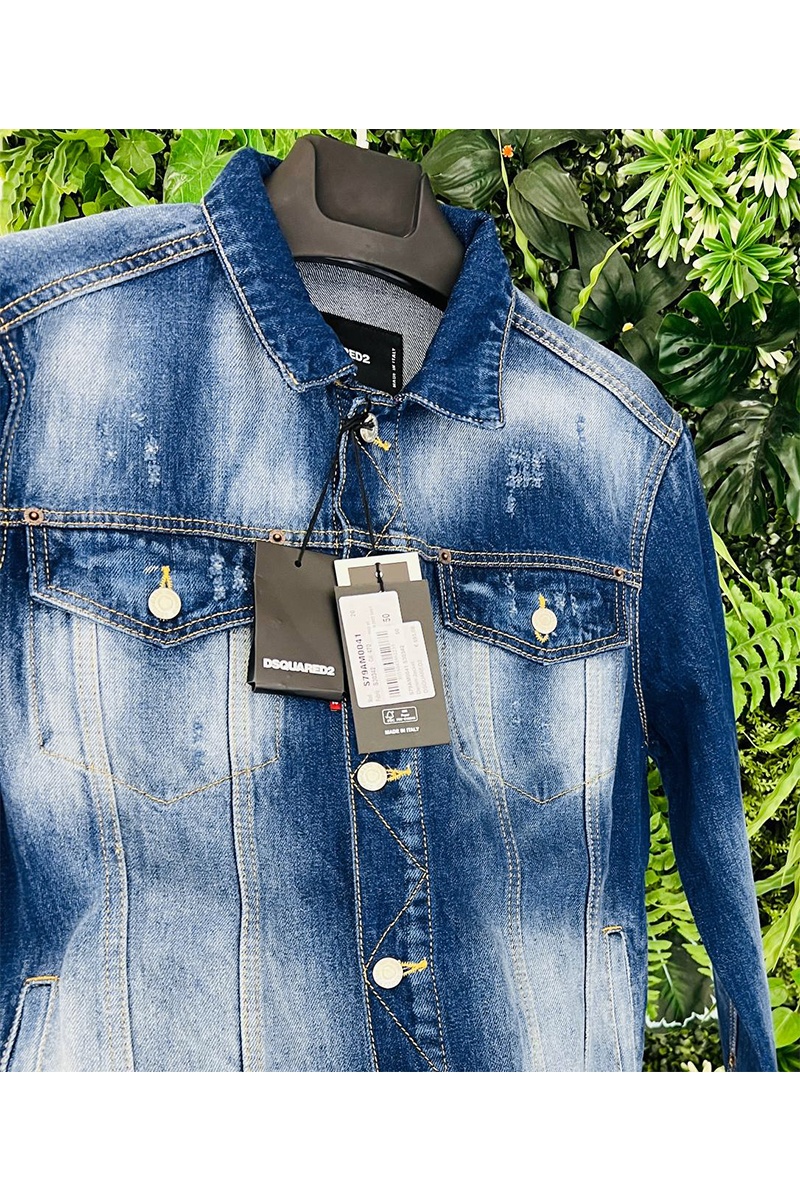 Dsquared2 Синяя джинсовая куртка Icon Splatter logo-print