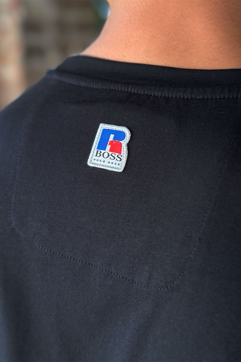 Hugо Воss Мужская чёрная футболка Russell Athletic