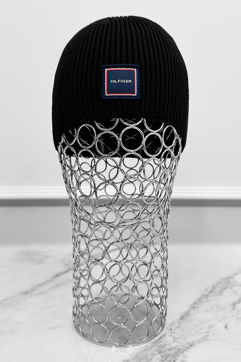 Tommy Hilfiger Мужская чёрная шапка logo-patch