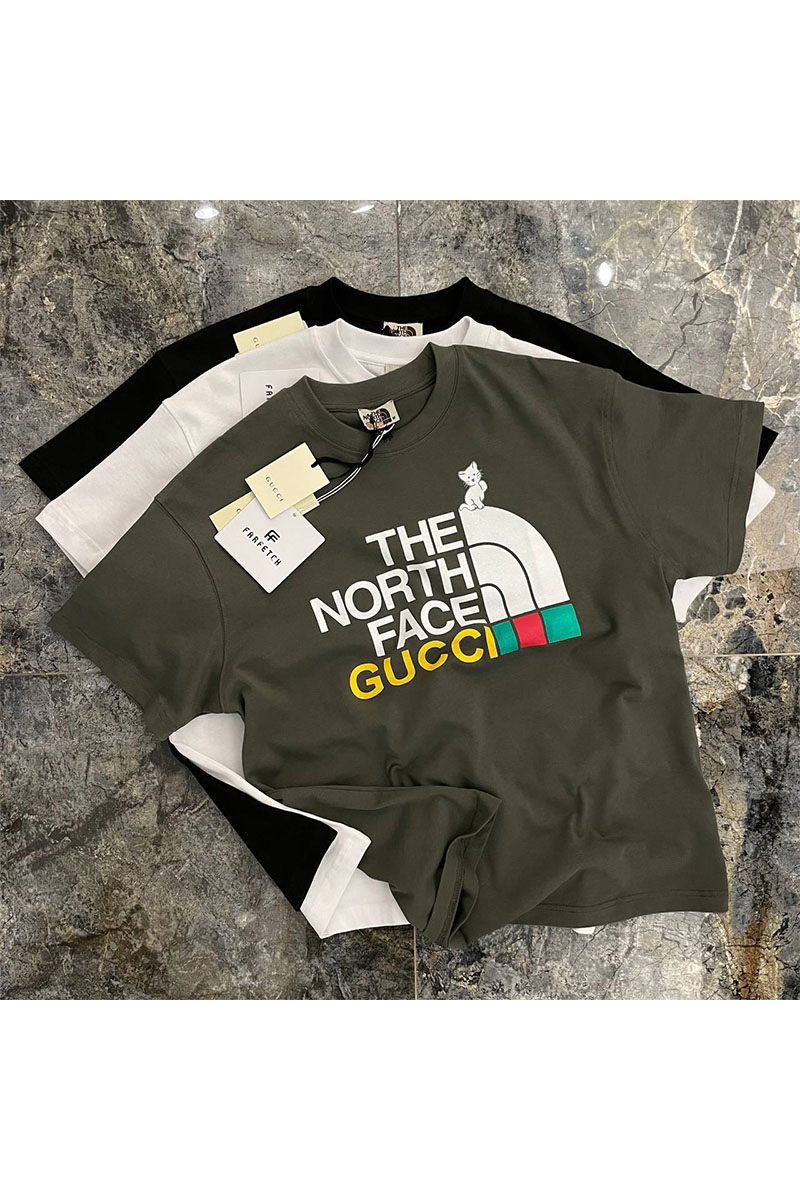 Gucci Зелёная оверсайз футболка TNF Collaboration