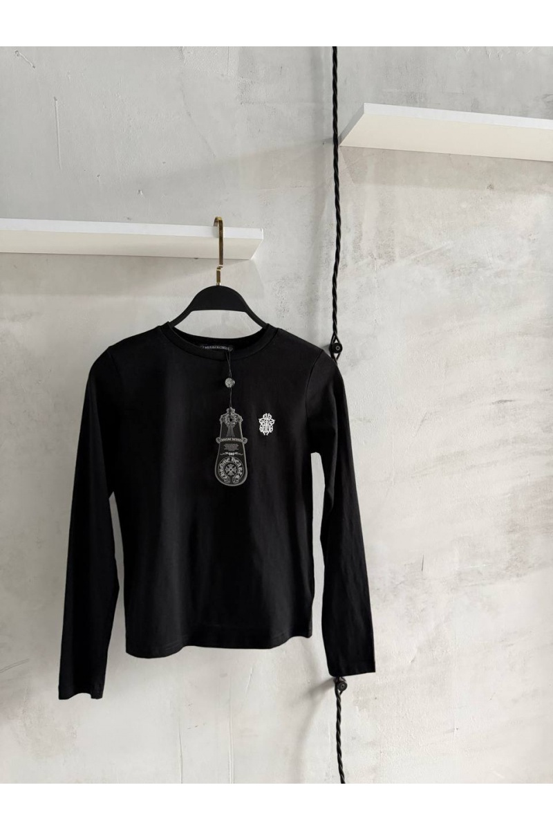 Chrome Hearts Женский чёрный лонгслив premium