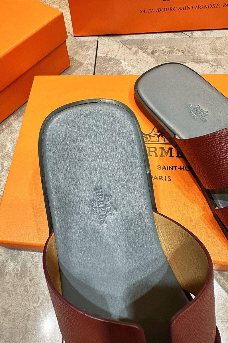 Hermes Кожаные шлёпанцы Izmir - Red