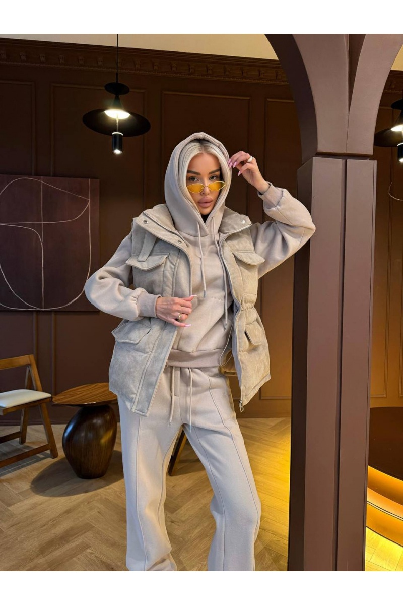 Loro Piana Женский костюм тройка на флисе premium - Beige