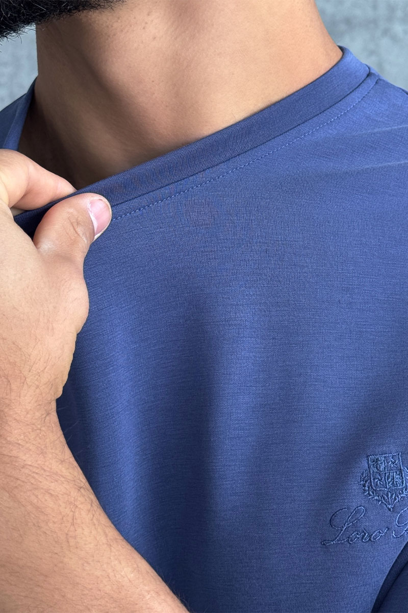 Loro Piana Мужская синяя футболка 