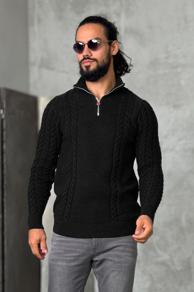 Kiton Мужской свитер чёрного цвета 