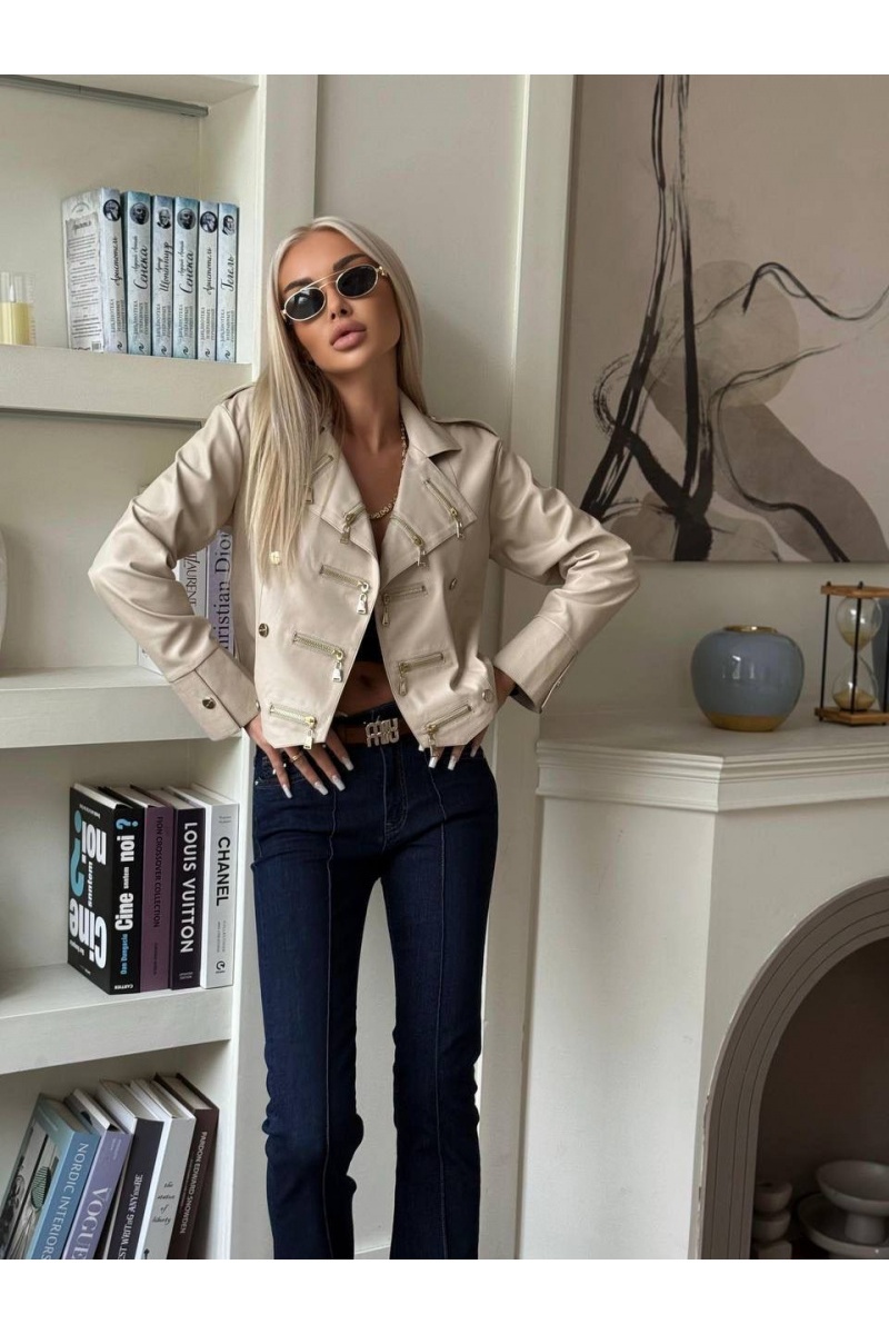 MIU MIU Женская кожаная куртка premium - Beige