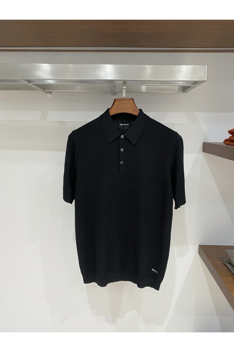 Kiton Мужское чёрное поло premium