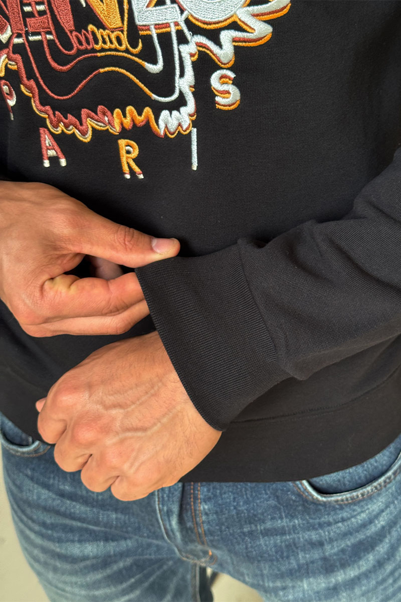 Kenzo Мужской чёрный свитшот Tiger Head embroidered