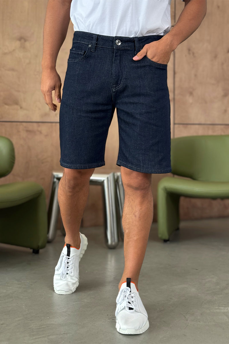 Emporio Armani EA7 Тёмно-синие джинсовые шорты 