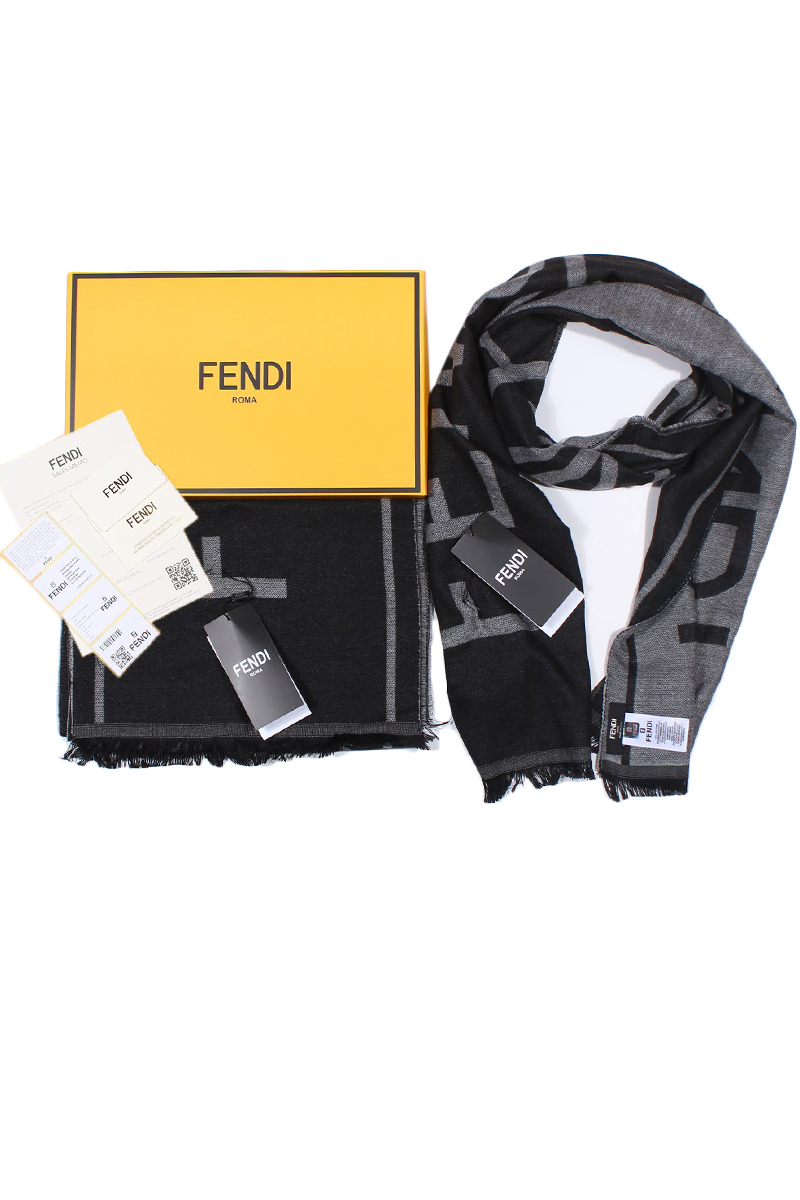 Fendi Брендовый шарф с логотипом 185x35 см