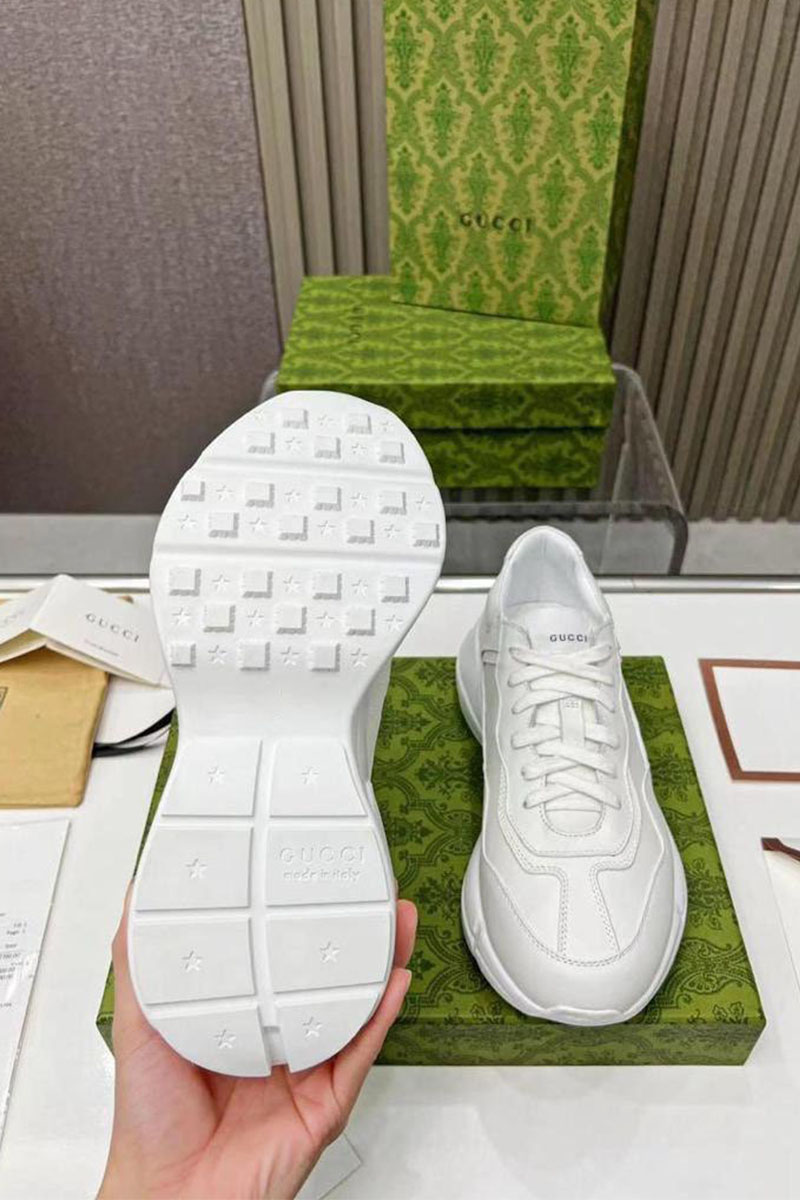 Gucci Кожаные кроссовки Rhyton - White