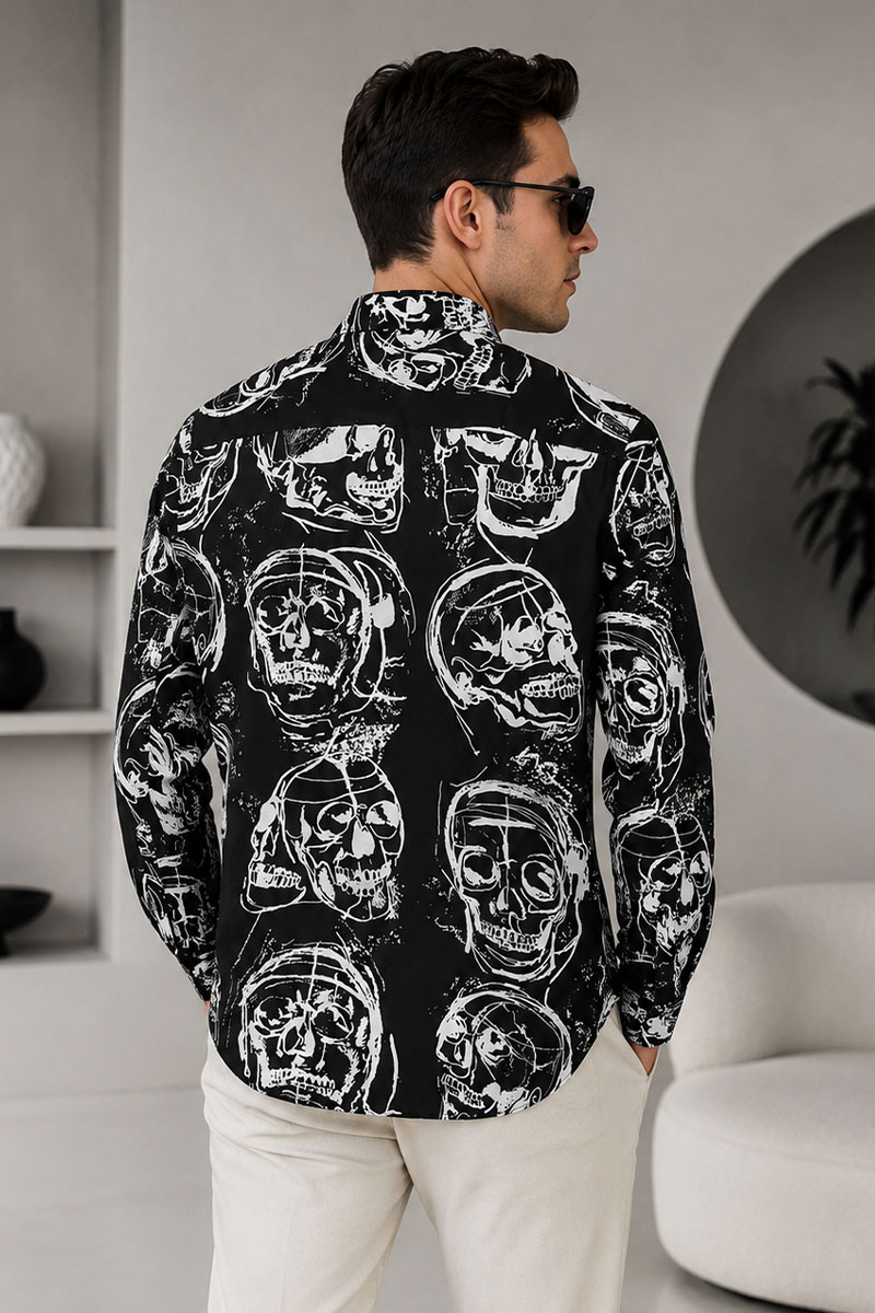 Alexander McQueen Мужская рубашка Skull - Black
