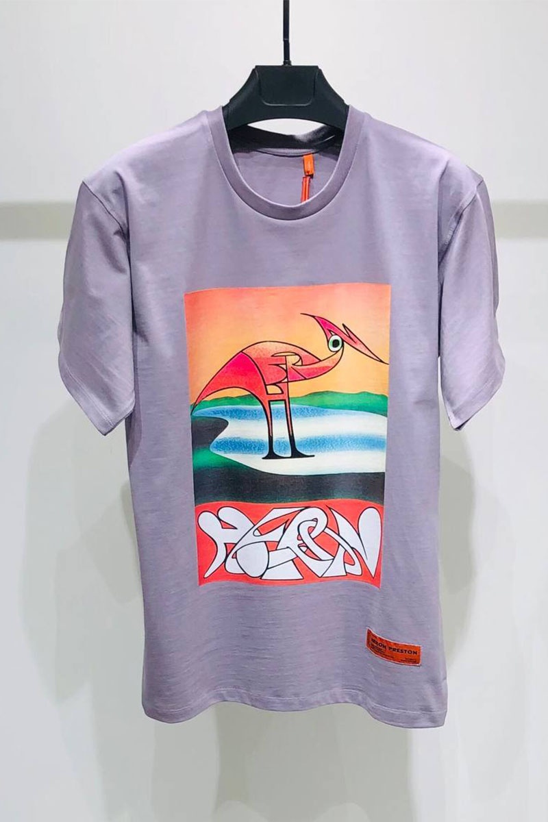 Heron Preston Фиолетовая оверсайз футболка abstract-print