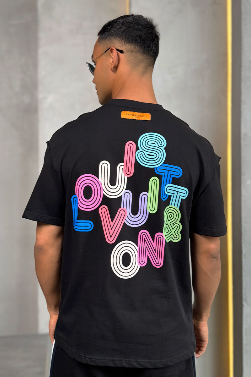 Lоuis Vuittоn Брендовая оверсайз футболка чёрного цвета