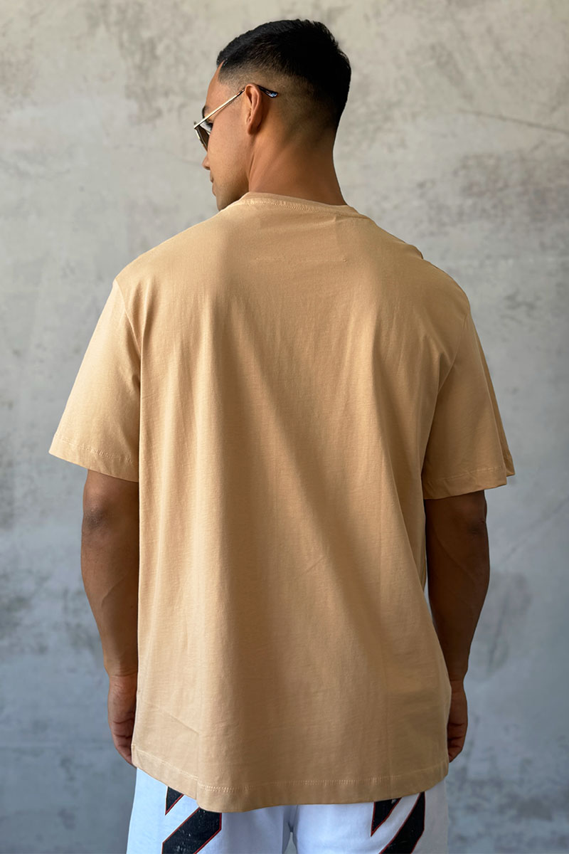 Givenchy Бежевая оверсайз футболка college logo-embroidered