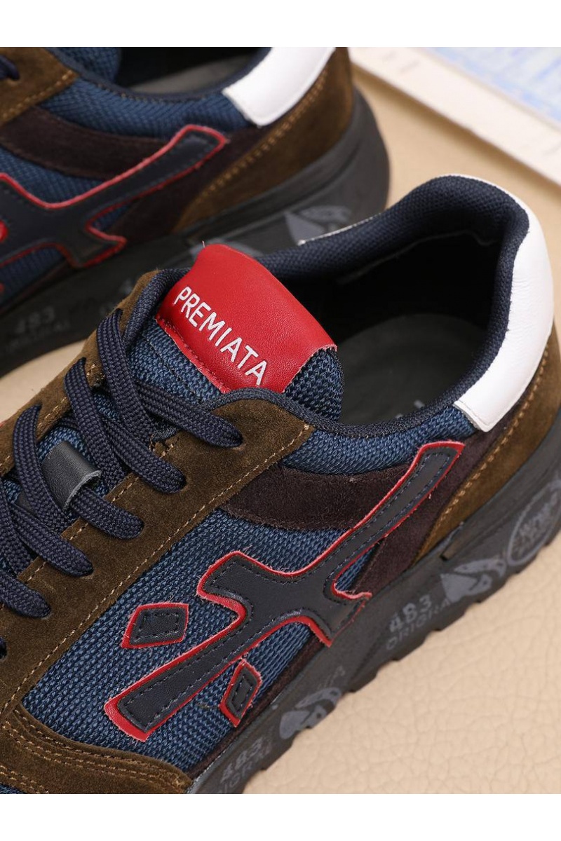 Premiata Комбинированные кроссовки Mick - Brown / Navy