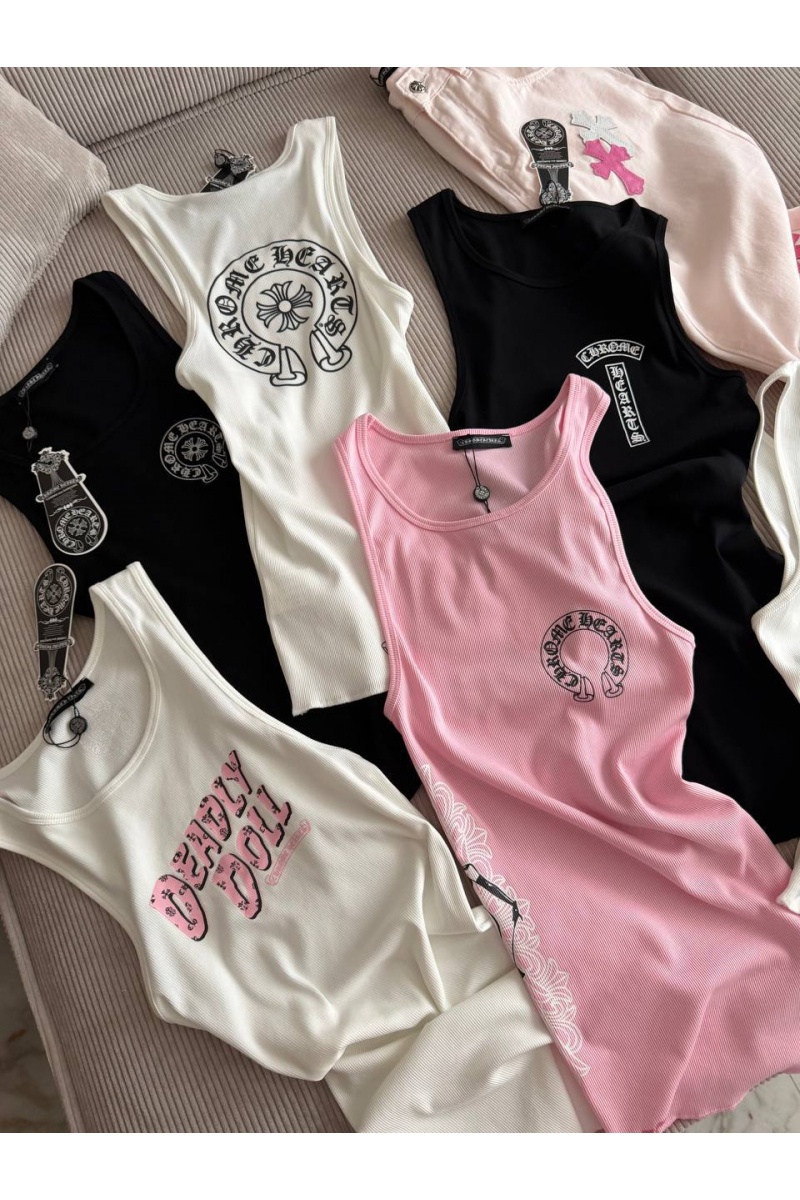 Chrome Hearts Женская белая майка premium