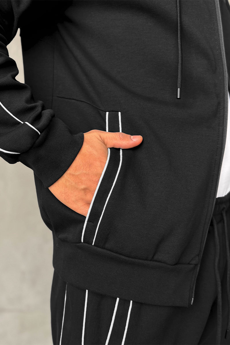 Hugо Воss Чёрная кофта на молнии 