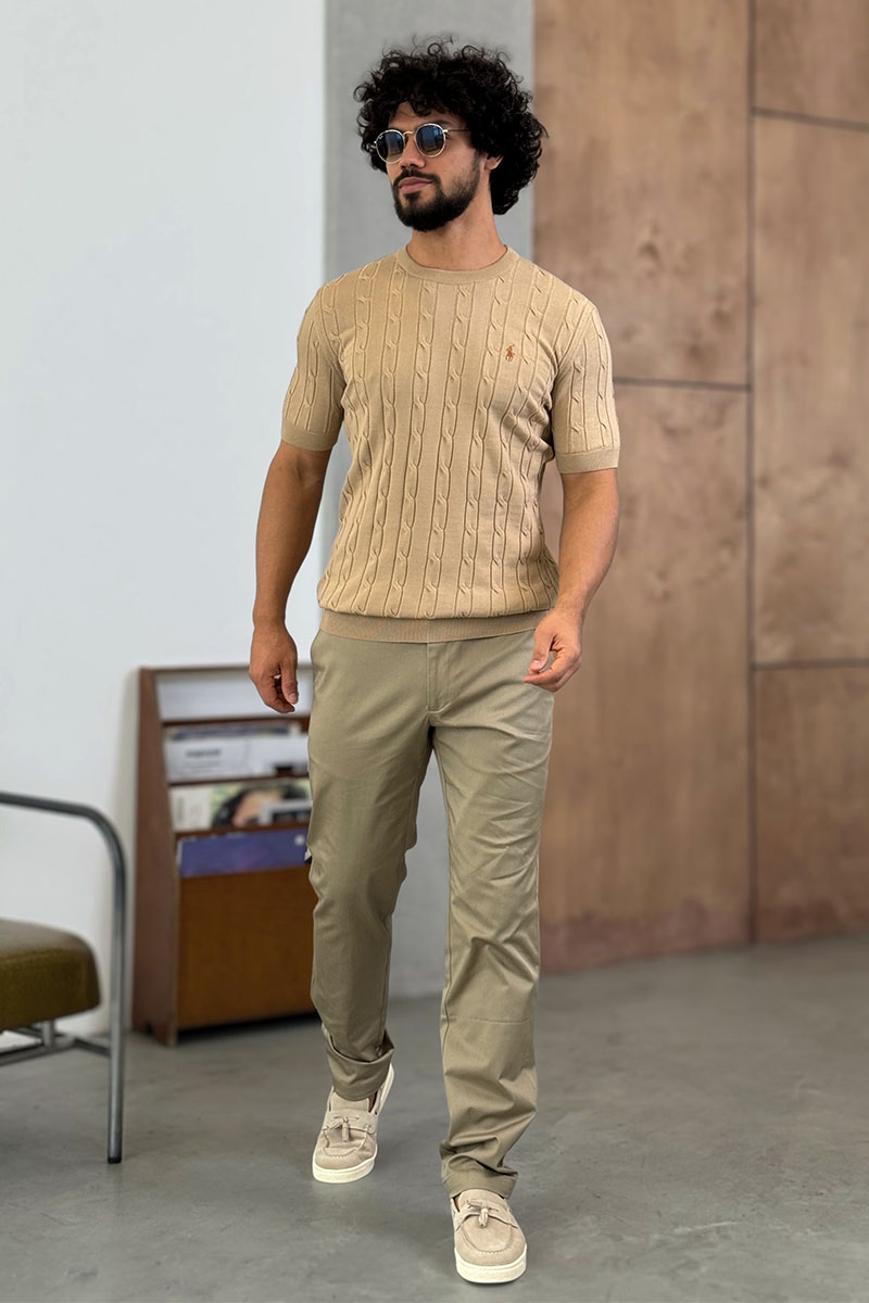 Polo Ralph Lauren Мужская бежевая футболка 