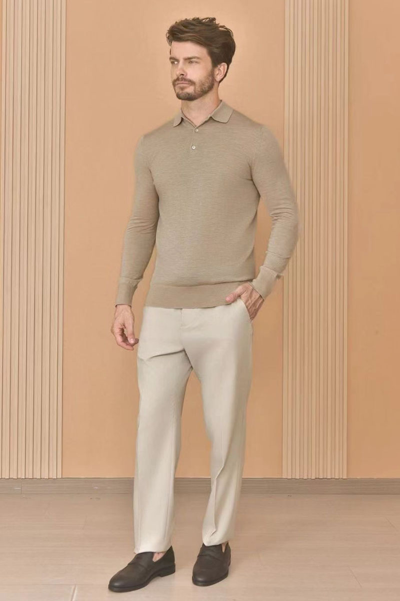 Loro Piana Поло с длинным рукавом Premium - Flower Aprecot