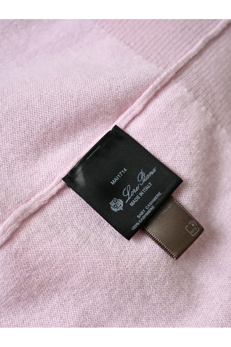 Loro Piana Розовое поло с длинным рукавом premium