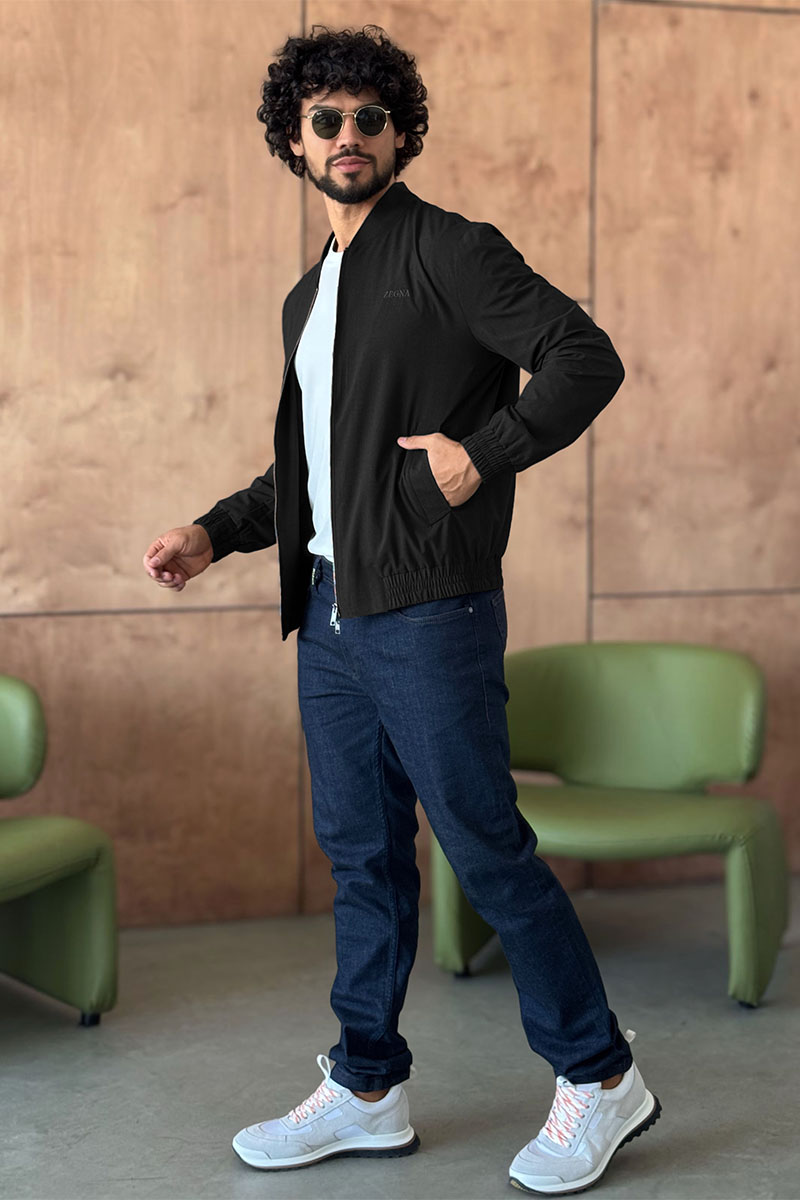 Zegna Мужской бомбер чёрного цвета