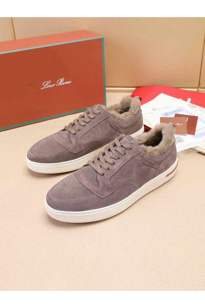 Loro Piana Кроссовки с мехом Newport Walk - Beige
