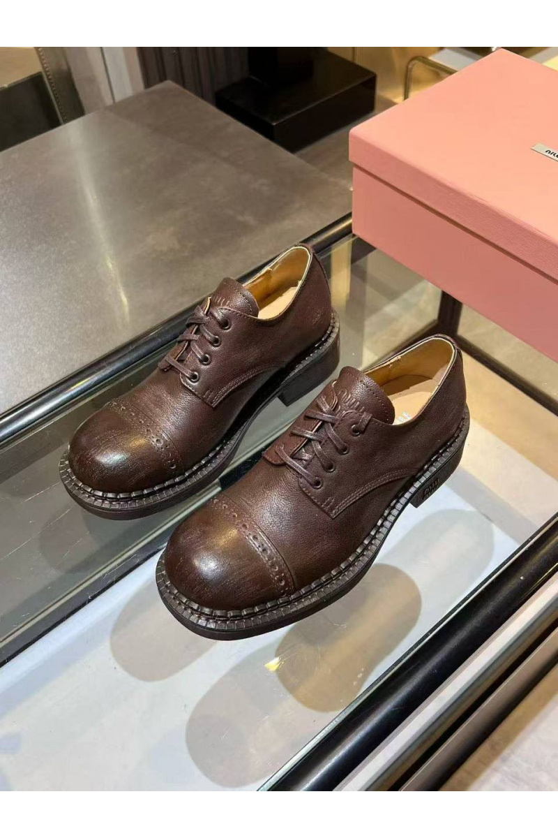 MIU MIU Женские кожаные ботинки дерби 