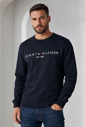 Свитшот тёмно-синего цвета logo-embroidered