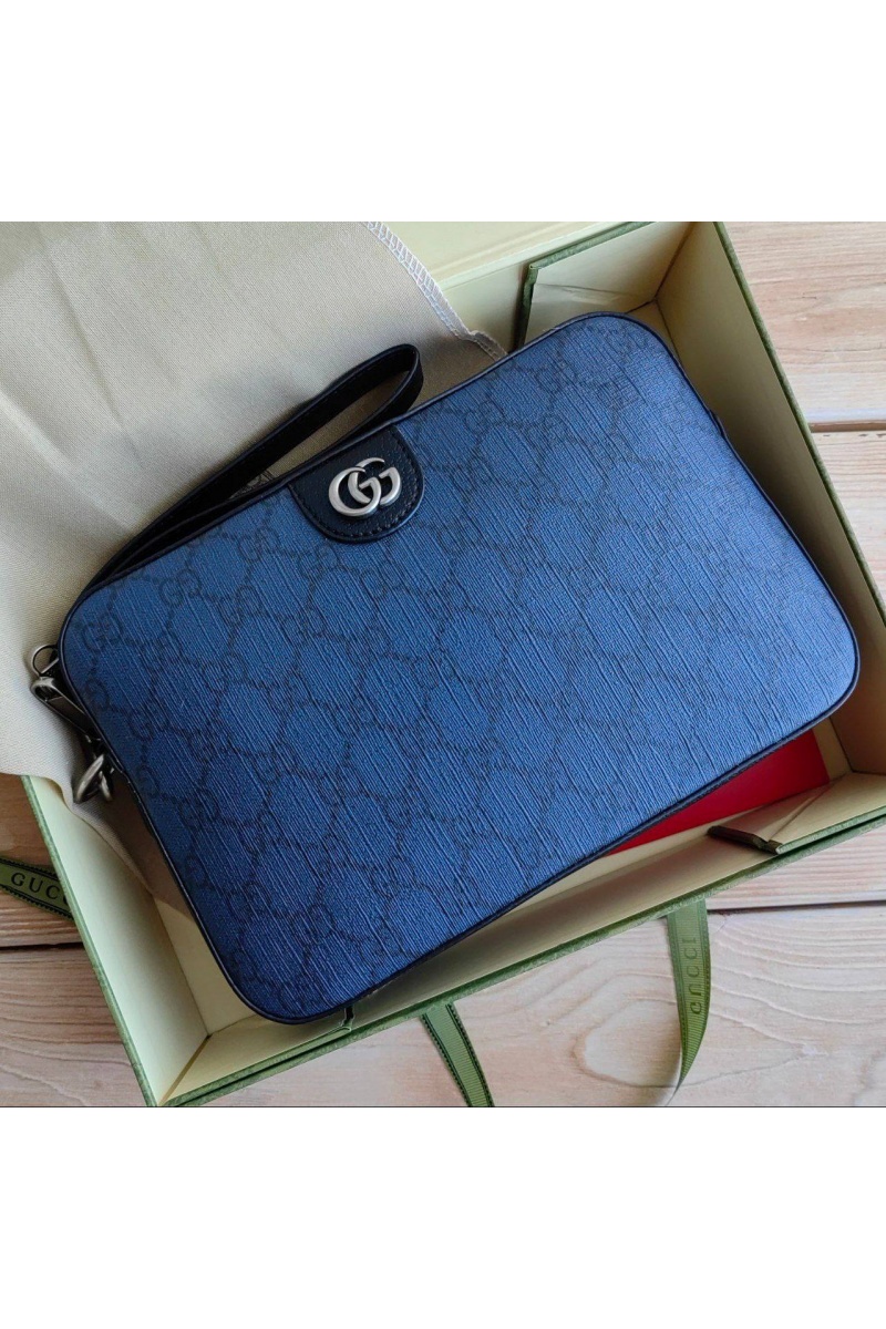 Gucci Мужская кожаная сумка Ophidia GG 22x16 см