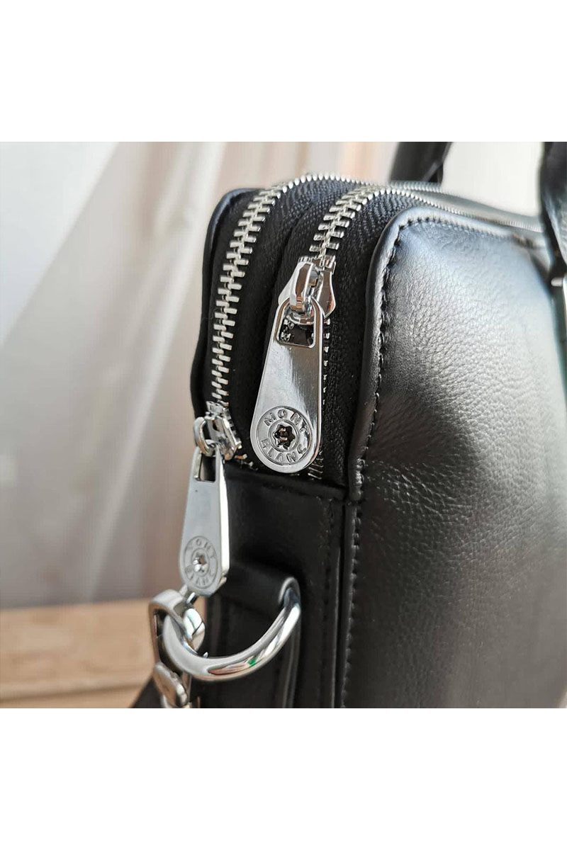 Montblanc Кожаная чёрная сумка 39x29 см