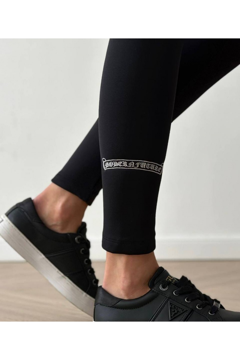 Chrome Hearts Женские утеплённые леггинсы чёрного цвета